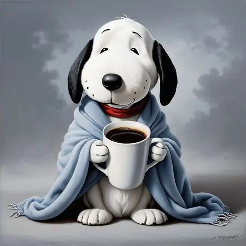 snoopy,hot drink,a cup of coffee,coffee break,st. bernard,cup of coffee,cup of cocoa,a cup of tea,old english sheepdog,cup of tea,great pyrenees,drinking coffee,hot coffee,st bernard,cups of coffee,dog cafe,coffee time,tea zen,teatime,dog illustration,Conceptual Art,Fantasy,Fantasy 29