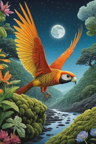 quetzal,macaws of south america,guatemalan quetzal,flower and bird illustration,scarlet macaw,bird illustration,tropical bird climber,pachamama,nocturnal bird,light red macaw,bird painting,macaw,rosella,sun conure,hummingbirds,macaws,an ornamental bird,gryphon,humming-bird,bird in flight,Illustration,Children,Children 03