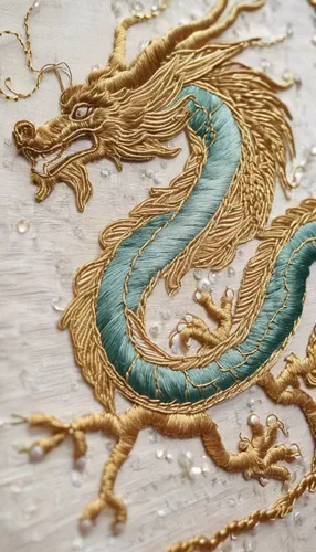 (embroidery texture Chinese dragon made by threads:1.3) Lantern Festival, floral, Chinese embroidery, (Su embroidery art: 1.3), mother of pearl, beads, gold thread, small pearl string embellishment, e