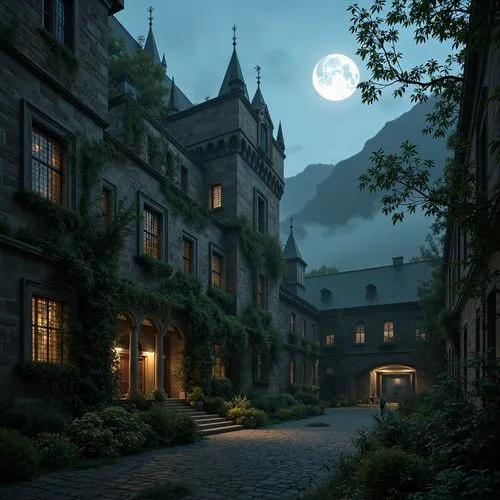 rendalen,ravenloft,theed,briarcliff,riftwar,moonlit night,orphanage,greystone,maplecroft,nacht,night scene,dormitory,moonlit,at night,marycrest,sanatorium,haunted castle,witch's house,hogwarts,dreamfall