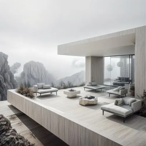 house in mountains,house in the mountains,dunes house,amanresorts,hushan,snohetta