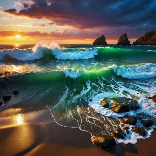 beautiful beaches,seascape,ocean waves,emerald sea,sea water splash,beautiful beach,Photography,General,Fantasy