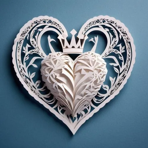 heart with crown,heart shape frame,stitched heart,heart design,heart clipart,heart and flourishes,Unique,Paper Cuts,Paper Cuts 03