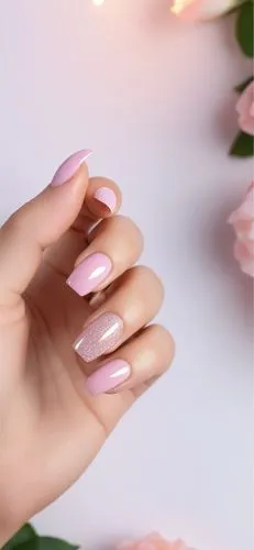 Generate the photo with light frabric background looks like real  and make nails good,a person with pink nail polish holding their hands in the air,light pink,soft pink,natural pink,essie,baby pink,pi