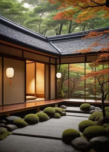 japanese-style room,ryokan,japanese zen garden,ryokans,zen garden,teahouse,tea ceremony,dojo,japanese garden ornament,teahouses,japan garden,chanoyu,heian,japon,tatami,japanese garden,japanese tea,beautiful japan,japanese art,asian architecture,Illustration,Abstract Fantasy,Abstract Fantasy 21