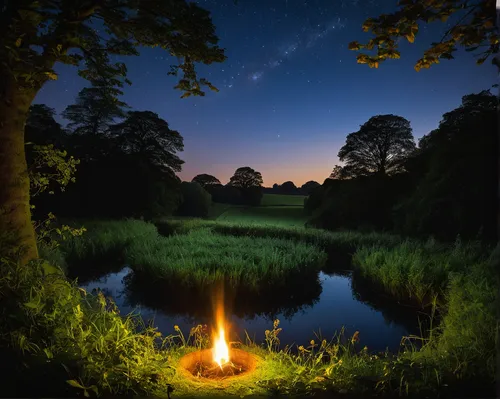 the eternal flame,campfire,fire bowl,landscape lighting,fireflies,torchlight,firepit,tea-lights,tree torch,the night of kupala,campfires,tea light,tea lights,fire pit,candlelights,night photography,fairy chimney,burning torch,night image,burning candle,Art,Artistic Painting,Artistic Painting 30