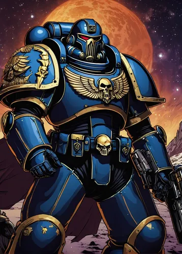 dark blue and gold,argus,emperor of space,thanos,destroy,emperor,scarab,dreadnought,sterntaler,thanos infinity war,the emperor's mustache,armored,butomus,atlas,alien warrior,centurion,ora,herfstanemoon,blue slag,wall,Illustration,Black and White,Black and White 12