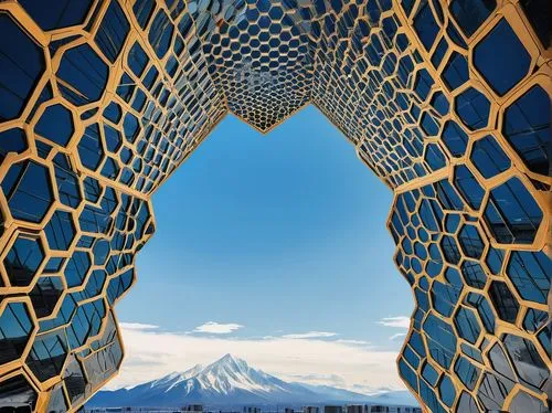 honeycomb structure,building honeycomb,hexagonal,iranian architecture,lattice window,hexagons,hex,fractals art,damavand,extrapyramidal,honeycomb grid,fractal environment,taranaki,latticework,persian architecture,lattice,kakavand,rhombi,kamchatsky,tetragonal,Conceptual Art,Oil color,Oil Color 08