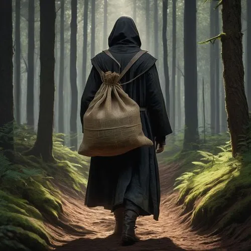 the wanderer,hooded man,cloak,wanderer,monk,world digital painting,pilgrimage,digital painting,pilgrim,mystery book cover,cg artwork,farmer in the woods,monks,grimm reaper,assassin,the path,the mystical path,sci fiction illustration,grim reaper,hooded,Photography,Documentary Photography,Documentary Photography 38