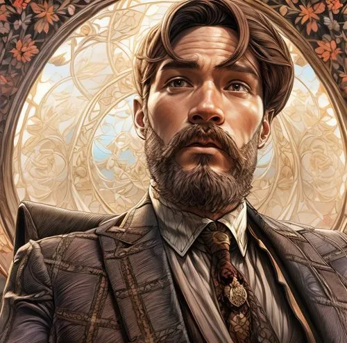 gentleman icons,steampunk,portrait background,suit of spades,self-portrait,fantasy portrait,robert harbeck,ironweed,tyrion lannister,cg artwork,cravat,game illustration,gentlemanly,artist portrait,detail shot,watchmaker,silk tie,art nouveau,rasputin,the victorian era