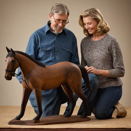 Create a heartwarming tale of a loving family bonding over building a Traxxas model.,wooden rocking horse,horse grooming,wooden horse,horse-rocking chair,horse trainer,horsemanship,buffalo plaid rocki