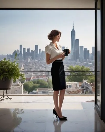 woman holding a smartphone,the observation deck,viewphone,observation deck,window cleaner,oticon,city view,blur office background,window washer,window view,femtocells,view from the roof,tishman,penthouses,on the roof,viewshed,woman silhouette,women in technology,with a view,advertising figure,Photography,Black and white photography,Black and White Photography 02