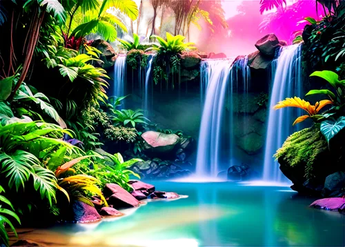 tropical forest,tropical jungle,tropical island,tropics,neotropical,rainforest,tropical floral background,cartoon video game background,tropicals,tropical house,tropicale,rainforests,colorful background,tropical bloom,background colorful,rain forest,nature background,waterfall,jungle,tropical,Conceptual Art,Sci-Fi,Sci-Fi 28