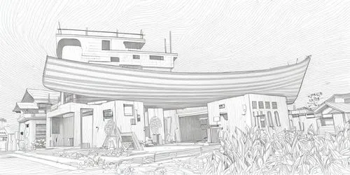 boatyard,house drawing,house of the sea,nautical banner,houseboat,seaside resort,boathouse,carnival tent,fisherman's house,stage curtain,boat house,pirate ship,boat shed,beach tent,3d rendering,boat y