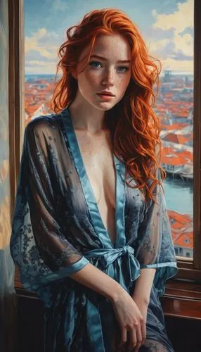 girl on the river,girl on the boat,fantasy portrait,sansa,oil painting,romantic portrait,melisandre,world digital painting,oil painting on canvas,redheads,red head,oil on canvas,fantasy picture,triss,digital painting,photorealist,redhair,demelza,pittura,meg,Conceptual Art,Fantasy,Fantasy 21