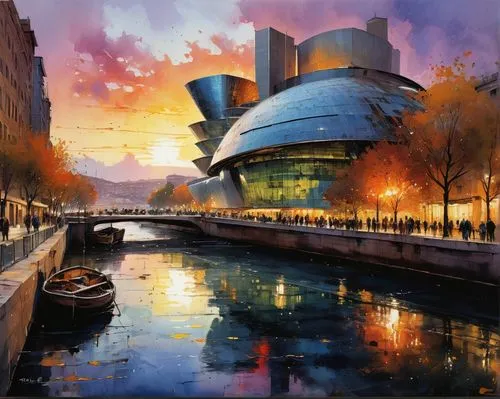 disney hall,fearnley,bilbao,walt disney concert hall,meyerson,briain,Illustration,Paper based,Paper Based 04