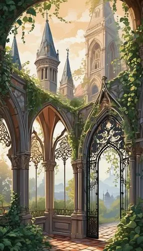 violet evergarden,nargothrond,seregil,fairy tale castle,arbor,sanctuary,castlevania,gateway,rivendell,hall of the fallen,sylvania,adelaar,altena,arcadia,kinkade,cathedral,fantasy landscape,castle of the corvin,briarcliff,symphonique,Unique,Design,Sticker