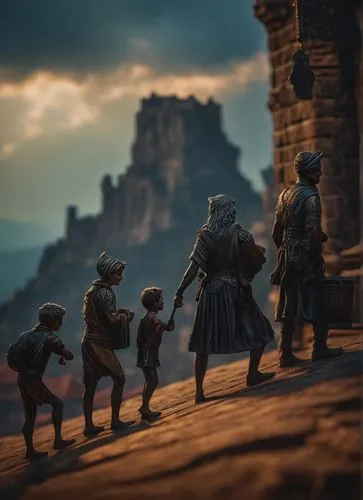 guards of the canyon,the pied piper of hamelin,pilgrims,rome 2,witcher,kings landing,monks,travelers,cent,nomads,walk with the children,medieval,games of light,pilgrimage,game art,massively multiplaye