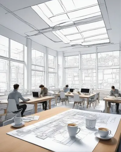 sketchup,school design,3d rendering,renderings,revit,desks,study room,schoolrooms,daylighting,lunchroom,working space,cafeteria,3d rendered,classroom,render,autodesk,lunchrooms,workrooms,modern office,workbenches,Illustration,Black and White,Black and White 20