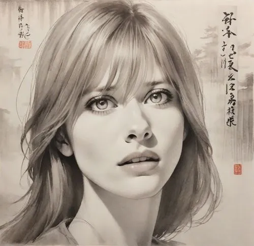 portrait of a girl,girl portrait,portrait,charcoal drawing,woman portrait,japanese woman,woman face,female portrait,charcoal pencil,pencil art,girl drawing,rou jia mo,japanese art,artist portrait,pencil drawing,female face,woman's face,face portrait,mari makinami,ayu,Digital Art,Ink Drawing