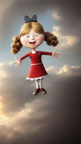 little girl in wind,flying girl,little girl twirling,cute cartoon image,animated cartoon,children's background,agnes,little girl running,flying seed,digital compositing,cute cartoon character,cheerful