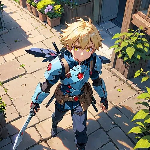 darjeeling,meteora,violet evergarden,heavy object,game illustration,anime boy,leo,cg artwork,background ivy,gardening,hero academy,holding flowers,easter banner,strawberry plant,bastion,flower delivery,gardener,sword lily,wiz,ren,Anime,Anime,Traditional