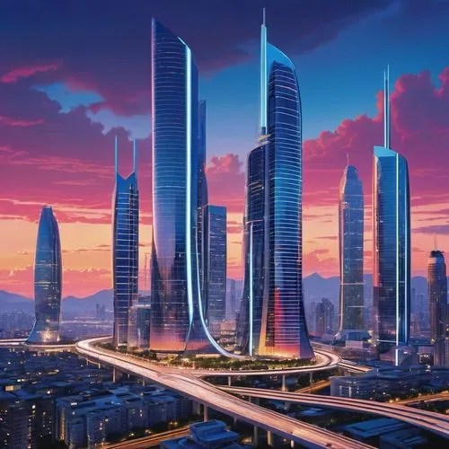 futuristic architecture,dubia,dubai,mubadala,khalidiya,tallest hotel dubai,international towers,cybercity,manama,doha,urban towers,abu dhabi,guangzhou,largest hotel in dubai,dhabi,esteqlal,nakheel,rotana,futuristic landscape,cyberport,Art,Artistic Painting,Artistic Painting 47