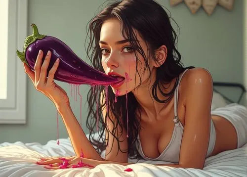 eggplant,aubergine,woman eating apple,brinjal,aubergines,eggplants