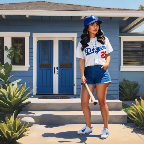 dodgers,dodger dog,baseball uniform,dodger stadium,baseball drawing,baseball player,los angeles,bungalow,house painting,outskirts,sports girl,ballpark,digital painting,baseball coach,little league,american baseball player,ventura,baseball park,west coast,baseball field,Conceptual Art,Fantasy,Fantasy 03