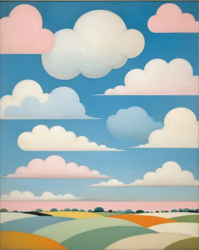 pastel cotton candy dream world, clouds,farm landscape,matruschka,cumulus clouds,rural landscape,cumulus,landscape,stratocumulus,dutch landscape,cloud bank,cumulus cloud,panoramic landscape,salt meado