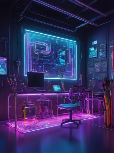 computer room,working space,cyberpunk,computer workstation,game room,the server room,sci fi surgery room,modern office,laboratory,neon human resources,cyber,computer desk,creative office,study room,work space,desk,workspace,3d render,cinema 4d,computer,Art,Classical Oil Painting,Classical Oil Painting 10