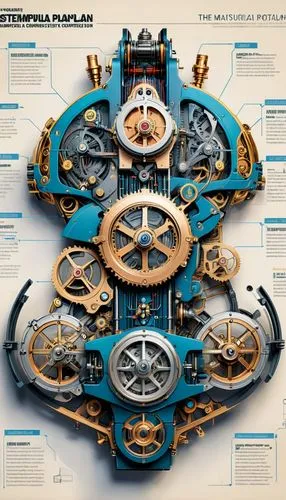 helicarrier,steampunk gears,mechanical watch,clockworks,chronometers,megaships,Unique,Design,Infographics