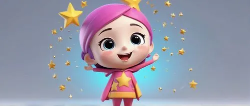 merryweather,cute cartoon image,cute cartoon character,julkipli,snowflake background,flurry,Unique,3D,3D Character