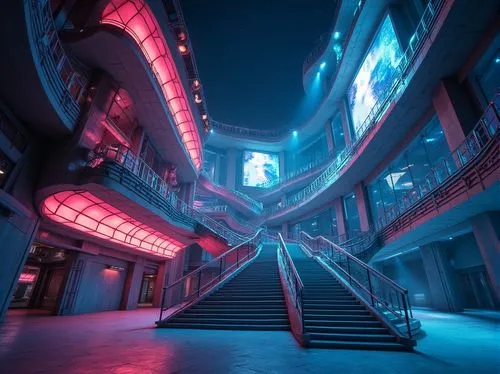 vertigo,lair,sulaco,cyberia,cyberscene,graecorum,corpus,cybercity,labyrinthian,futuristic,silico,vortex,cyberview,metropolis,obscura,descent,futuristic art museum,corridors,neon ghosts,hall of the fallen,Photography,General,Realistic