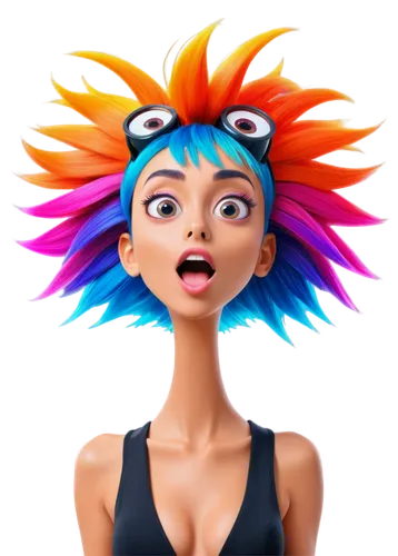 fundora,harmonix,tiktok icon,mohawk,mohawked,electronique,cockamamie,emogi,neurosky,ichetucknee,cludwig,parodia,funnelbeaker,wigged,dori,lavagirl,derivable,koosh,bjork,exploding head,Conceptual Art,Sci-Fi,Sci-Fi 10