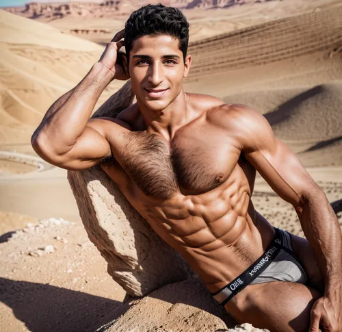 abdel rahman,itamar kazir,desert background,male model,maspalomas,arab,shredded,judaean desert,persian,pakistani boy,stone desert,body building,adonis,fitness model,middle eastern,rio serrano,athletic