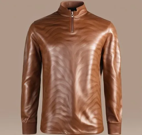 3d drawing fashion  brown ,a brown leather jacket on a grey background,leather texture,horsehide,leathers,coppered,leatherette,calfskin,Photography,General,Realistic