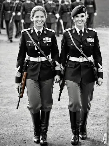 czechoslovaks,carabiniers,militaires,yugoslavians,policewomen,militar,Photography,Black and white photography,Black and White Photography 04