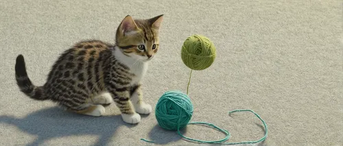 Write a heartwarming story about a kitten playing with a ball of yarn for the first time.,cat toy,to knit,bird toy,yarn,balloon with string,toyger,knitting,hanging cat,ocicat,egyptian mau,string,jute 