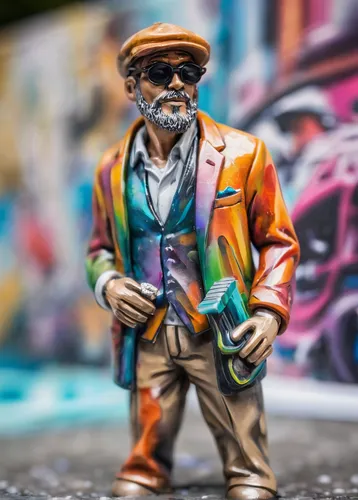 Mr Cenz - 10x street artists from London you don't want to miss || The Travel Tester,model train figure,3d figure,street musician,street artist,miniature figure,street performer,blues harp,game figure