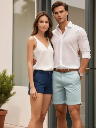 Create an elegant hand-holding couple in shorts that will show off your best work.,two people standing next to each other outside,social,tvynovelas,telenovelas,bellos,lindos,bermudas,Photography,Gener