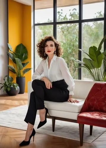 ardant,guarnaschelli,sarandon,business woman,yildiray,marla,chairwoman,pantsuit,woman in menswear,ekornes,cantoral,sitting on a chair,real estate agent,fabulous,sofa,businesswoman,jane russell-female,araceli,jenji,menswear for women,Art,Classical Oil Painting,Classical Oil Painting 08