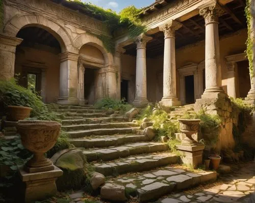 panagora,roman bath,labyrinthian,pompeii,pompeya,ancient city,pompei,ancient buildings,bomarzo,kykuit,antigua guatemala,palatino,artemis temple,ruins,herculaneum,glyptotek,ancient house,ancient rome,roman ruins,terraces,Conceptual Art,Fantasy,Fantasy 31