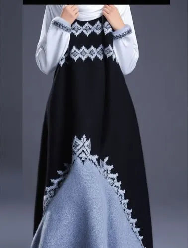 Wool 3d drawing fashion for Muslim hijab with winter design.with wool design with Kashmir and black ,a person standing with their hands in her pocket,abayas,abaya,gothic dress,dress walk black,kurung,