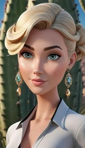 elsa,princess' earring,tiana,lancie,mexicana,rosalyn,Unique,3D,3D Character