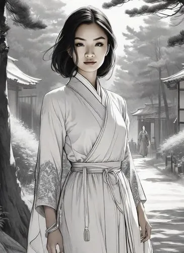 geisha,geisha girl,mulan,yi sun sin,hanbok,world digital painting,japanese woman,xing yi quan,korean culture,wuchang,ao dai,asian woman,game illustration,goki,chinese art,asian vision,sci fiction illustration,oriental princess,oriental girl,korean history,Digital Art,Line Art