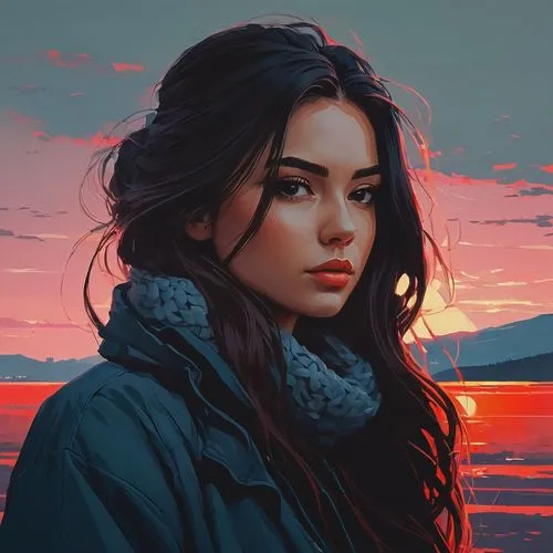 digital painting,jeanneney,girl portrait,world digital painting,girl on the river,nestruev,mongolian girl,fantasy portrait,romantic portrait,youliang,zhulin,yanzhao,jianying,han thom,digital art,donsky,sunset glow,mystical portrait of a girl,chudinov,ignatiev,Conceptual Art,Fantasy,Fantasy 32