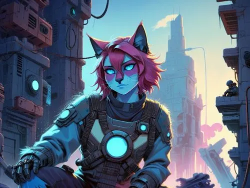 wildstar,gaige,pyre,neuromancer,lykos,aoyama,Illustration,American Style,American Style 01