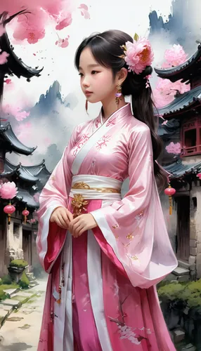 hanbok,korean culture,chinese art,world digital painting,oriental princess,korean history,oriental painting,oriental girl,mulan,portrait background,japanese sakura background,korean folk village,korea,korean,geisha girl,geisha,asian woman,oriental,panokseon,sakura background,Illustration,Realistic Fantasy,Realistic Fantasy 02