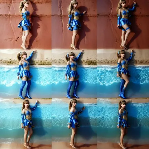 four pos of barbie dolls dancing on water waves,bharatnatyam,bharatanatyam,water display,photoshoot with water,water nymph,majorette,Photography,General,Realistic